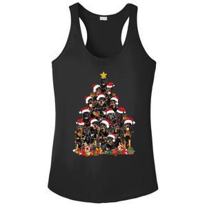 Rottweiler Christmas Tree Xmas Lights Funny Dog Dad Mom Cute Gift Ladies PosiCharge Competitor Racerback Tank