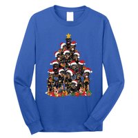 Rottweiler Christmas Tree Xmas Lights Funny Dog Dad Mom Cute Gift Long Sleeve Shirt