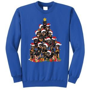 Rottweiler Christmas Tree Xmas Lights Funny Dog Dad Mom Cute Gift Sweatshirt