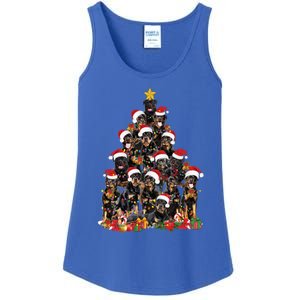 Rottweiler Christmas Tree Xmas Lights Funny Dog Dad Mom Cute Gift Ladies Essential Tank