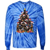 Rottweiler Christmas Tree Xmas Lights Funny Dog Dad Mom Cute Gift Tie-Dye Long Sleeve Shirt