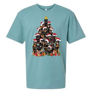 Rottweiler Christmas Tree Xmas Lights Funny Dog Dad Mom Cute Gift Sueded Cloud Jersey T-Shirt