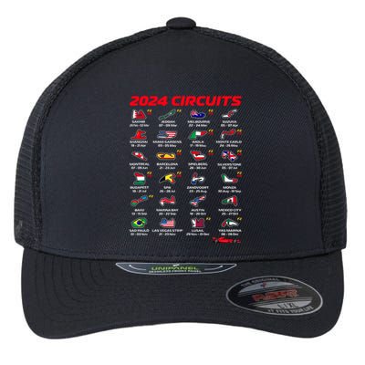 Racing Circuit Track Car Fan Race Lover 2024 Calendar Flexfit Unipanel Trucker Cap