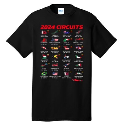 Racing Circuit Track Car Fan Race Lover 2024 Calendar Tall T-Shirt