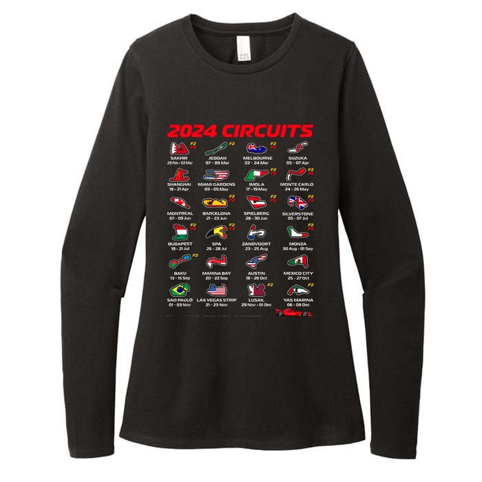 Racing Circuit Track Car Fan Race Lover 2024 Calendar Womens CVC Long Sleeve Shirt