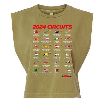 Racing Circuit Track Car Fan Race Lover 2024 Calendar Garment-Dyed Women's Muscle Tee