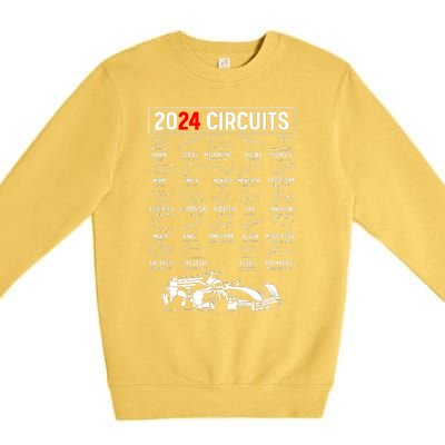 Racing Circuit Track Car Fan Race Lover 2024 Calendar Premium Crewneck Sweatshirt