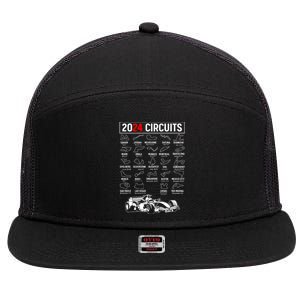 Racing Circuit Track Car Fan Race Lover 2024 Calendar 7 Panel Mesh Trucker Snapback Hat