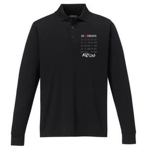 Racing Circuit Track Car Fan Race Lover 2024 Calendar Performance Long Sleeve Polo