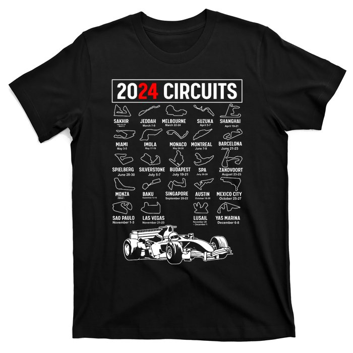 Racing Circuit Track Car Fan Race Lover 2024 Calendar T-Shirt