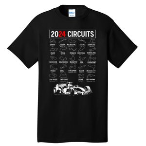 Racing Circuit Track Car Fan Race Lover 2024 Calendar Tall T-Shirt