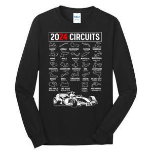 Racing Circuit Track Car Fan Race Lover 2024 Calendar Tall Long Sleeve T-Shirt