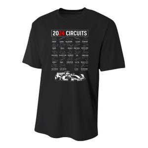 Racing Circuit Track Car Fan Race Lover 2024 Calendar Youth Performance Sprint T-Shirt