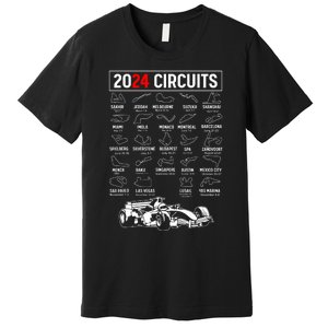 Racing Circuit Track Car Fan Race Lover 2024 Calendar Premium T-Shirt