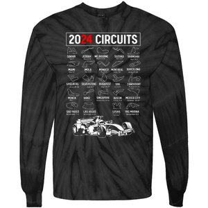 Racing Circuit Track Car Fan Race Lover 2024 Calendar Tie-Dye Long Sleeve Shirt