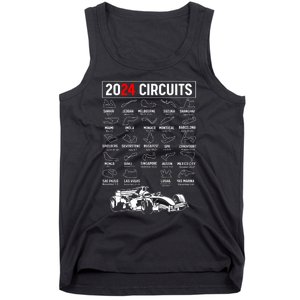 Racing Circuit Track Car Fan Race Lover 2024 Calendar Tank Top