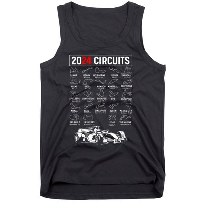 Racing Circuit Track Car Fan Race Lover 2024 Calendar Tank Top