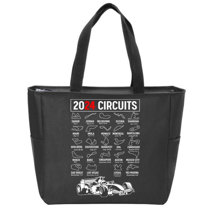 Racing Circuit Track Car Fan Race Lover 2024 Calendar Zip Tote Bag