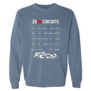 Racing Circuit Track Car Fan Race Lover 2024 Calendar Garment-Dyed Sweatshirt