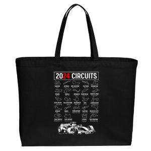 Racing Circuit Track Car Fan Race Lover 2024 Calendar Cotton Canvas Jumbo Tote