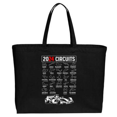 Racing Circuit Track Car Fan Race Lover 2024 Calendar Cotton Canvas Jumbo Tote