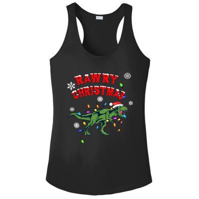 Rawry Christmas Tree Rex Gift Ladies PosiCharge Competitor Racerback Tank