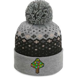 Retro Christmas Tree Blocks Gaming Craft The Baniff Cuffed Pom Beanie