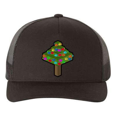 Retro Christmas Tree Blocks Gaming Craft Yupoong Adult 5-Panel Trucker Hat