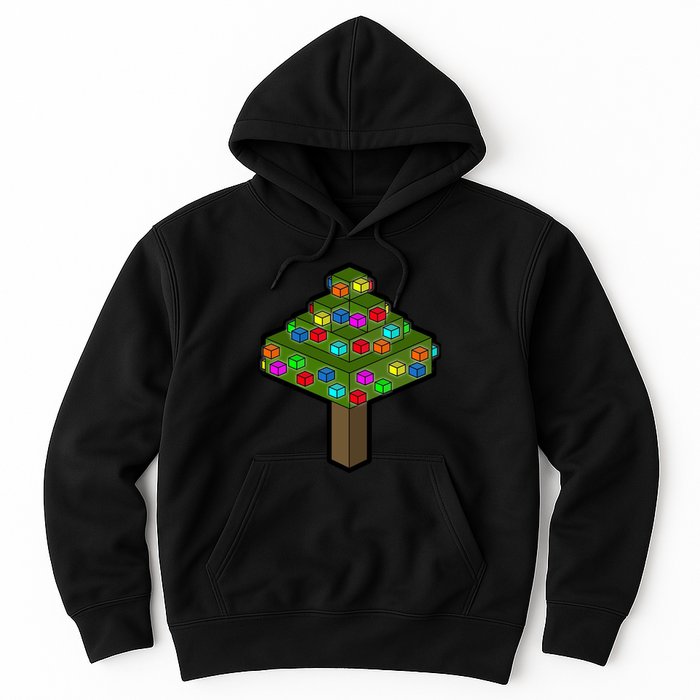 Retro Christmas Tree Blocks Gaming Craft Hoodie