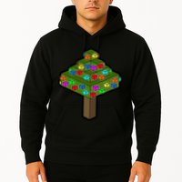 Retro Christmas Tree Blocks Gaming Craft Hoodie