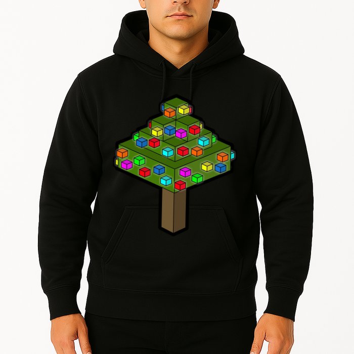 Retro Christmas Tree Blocks Gaming Craft Hoodie
