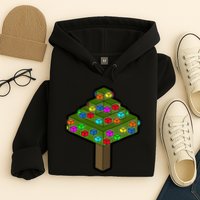 Retro Christmas Tree Blocks Gaming Craft Hoodie