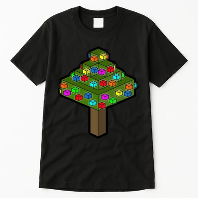 Retro Christmas Tree Blocks Gaming Craft Tall T-Shirt
