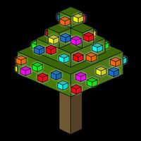 Retro Christmas Tree Blocks Gaming Craft Drawstring Bag