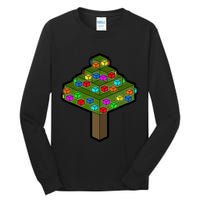 Retro Christmas Tree Blocks Gaming Craft Tall Long Sleeve T-Shirt