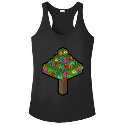 Retro Christmas Tree Blocks Gaming Craft Ladies PosiCharge Competitor Racerback Tank