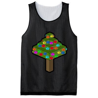 Retro Christmas Tree Blocks Gaming Craft Mesh Reversible Basketball Jersey Tank