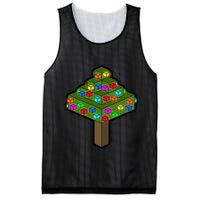 Retro Christmas Tree Blocks Gaming Craft Mesh Reversible Basketball Jersey Tank