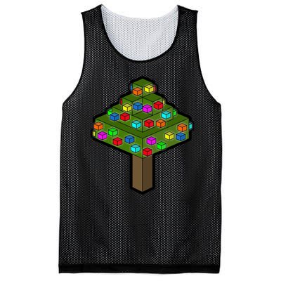 Retro Christmas Tree Blocks Gaming Craft Mesh Reversible Basketball Jersey Tank