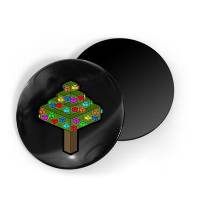 Retro Christmas Tree Blocks Gaming Craft Magnet