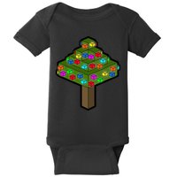 Retro Christmas Tree Blocks Gaming Craft Baby Bodysuit