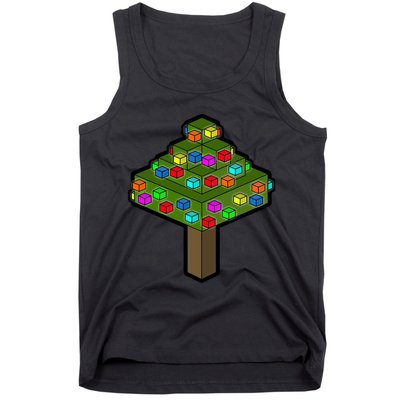 Retro Christmas Tree Blocks Gaming Craft Tank Top