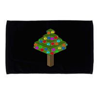 Retro Christmas Tree Blocks Gaming Craft Microfiber Hand Towel