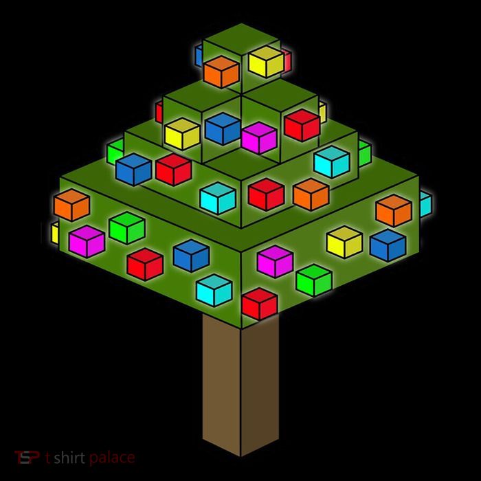 Retro Christmas Tree Blocks Gaming Craft Zip Tote Bag