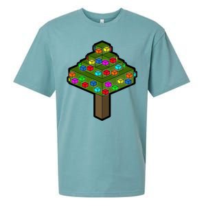 Retro Christmas Tree Blocks Gaming Craft Sueded Cloud Jersey T-Shirt