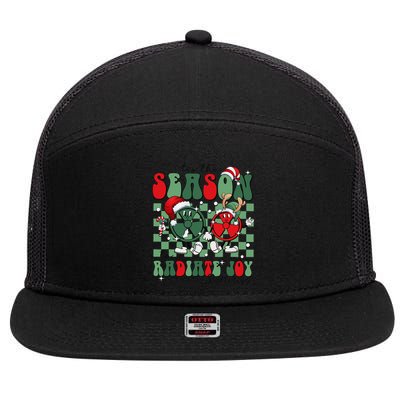 Radiology Christmas Tis The Season To Radiate Joy Xray Tech 7 Panel Mesh Trucker Snapback Hat