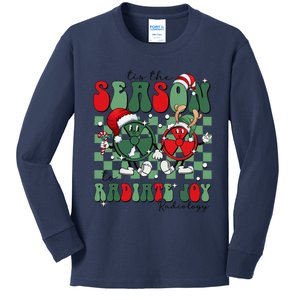 Radiology Christmas Tis The Season To Radiate Joy Xray Tech Kids Long Sleeve Shirt