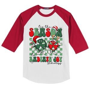 Radiology Christmas Tis The Season To Radiate Joy Xray Tech Kids Colorblock Raglan Jersey