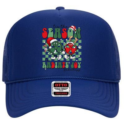 Radiology Christmas Tis The Season To Radiate Joy Xray Tech High Crown Mesh Back Trucker Hat