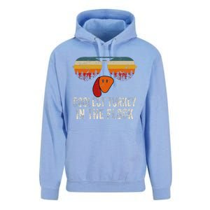 Retro Coolest Turkey In Flock Turkey Face Funny Thanksgiving Unisex Surf Hoodie